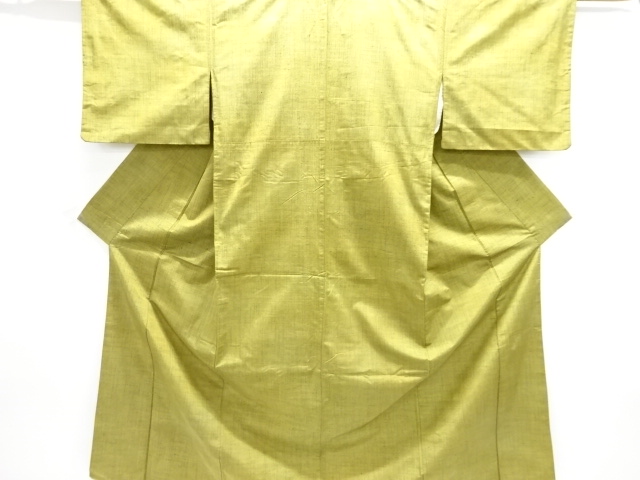 JAPANESE KIMONO / ANTIQUE RAIN-STRIPE PATTERN WOVEN TSUMUGI KIMONO